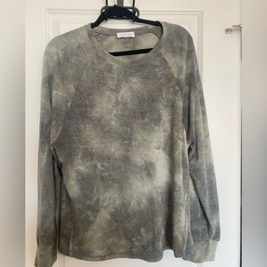Green tie dye crew neck sweater